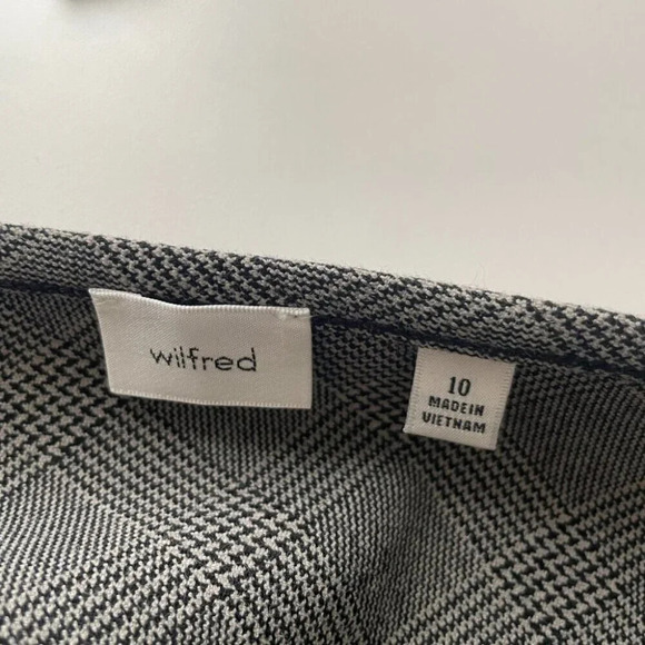 Aritzia Wilfred Devotion Twill Maxi Slip Skirt Lyle White/Black Check Size 10 - Picture 11 of 12